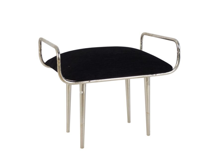 Iron Stool with Black velvet seat