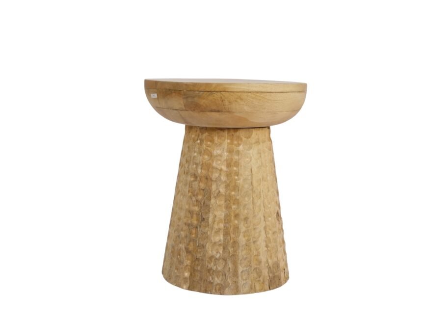 Wooden hammered design side table
