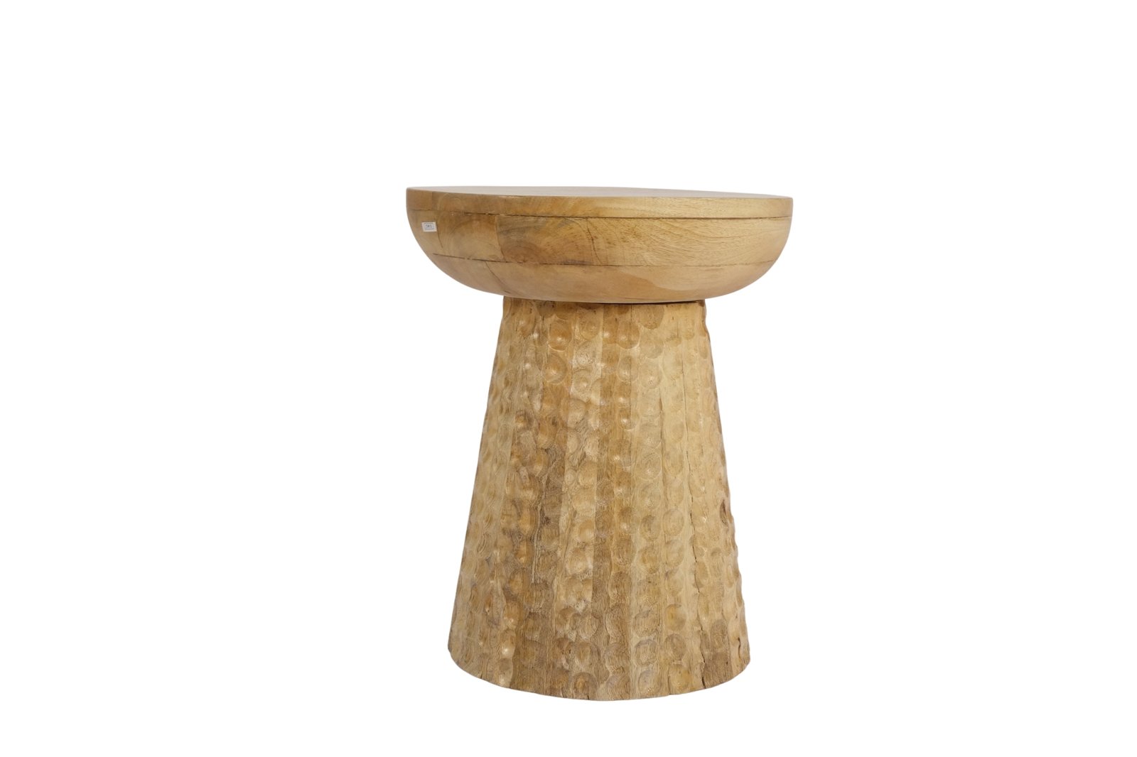 Wooden hammered design side table