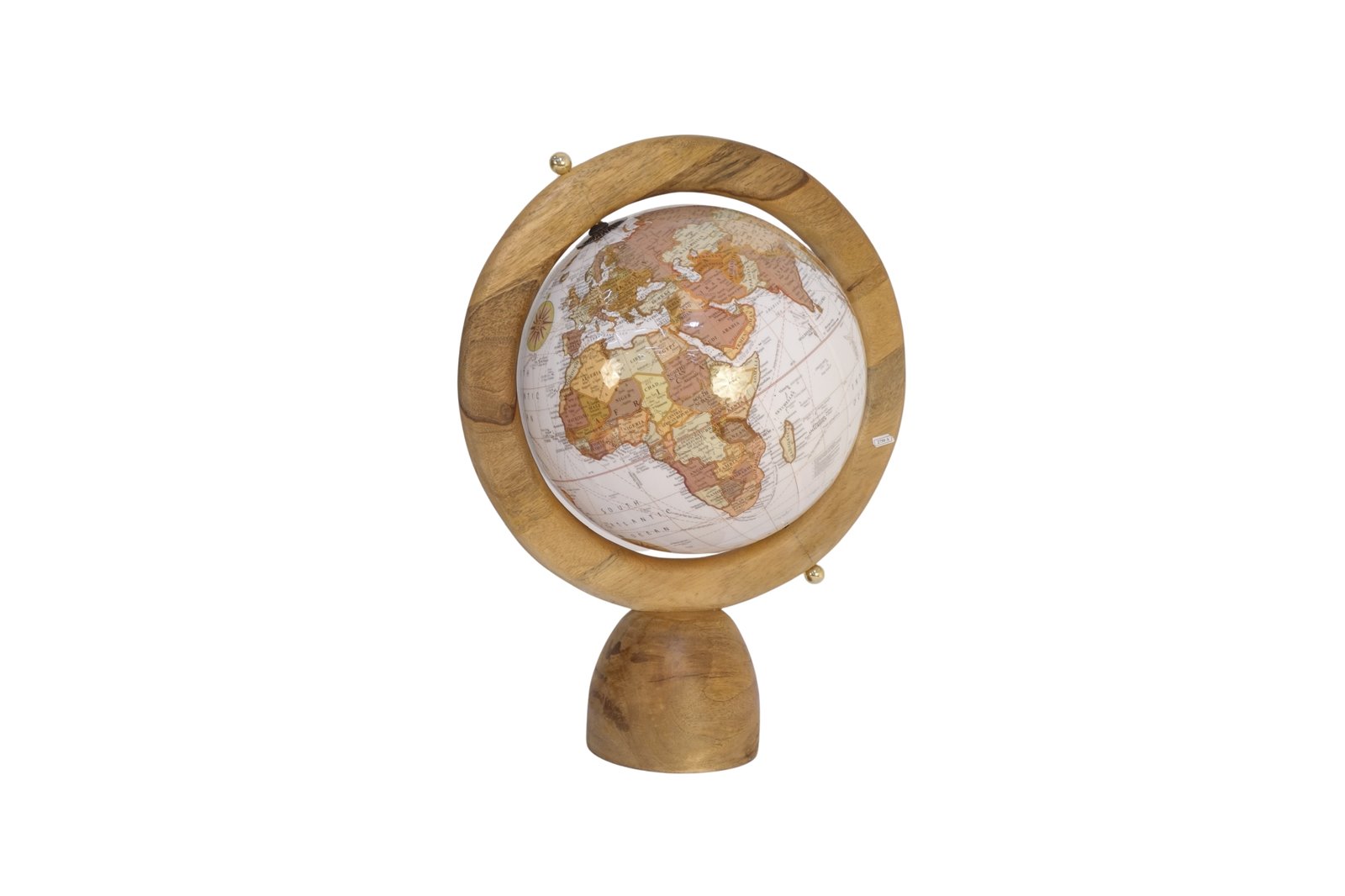 Globe on wooden ring design base
