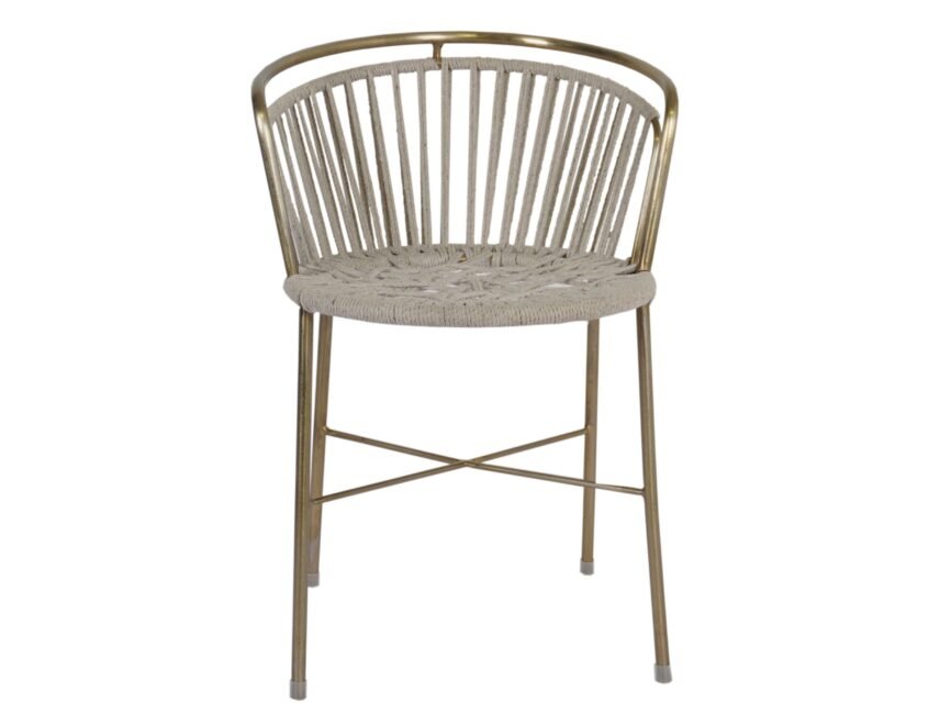 Iron chair with weaved cotton thread