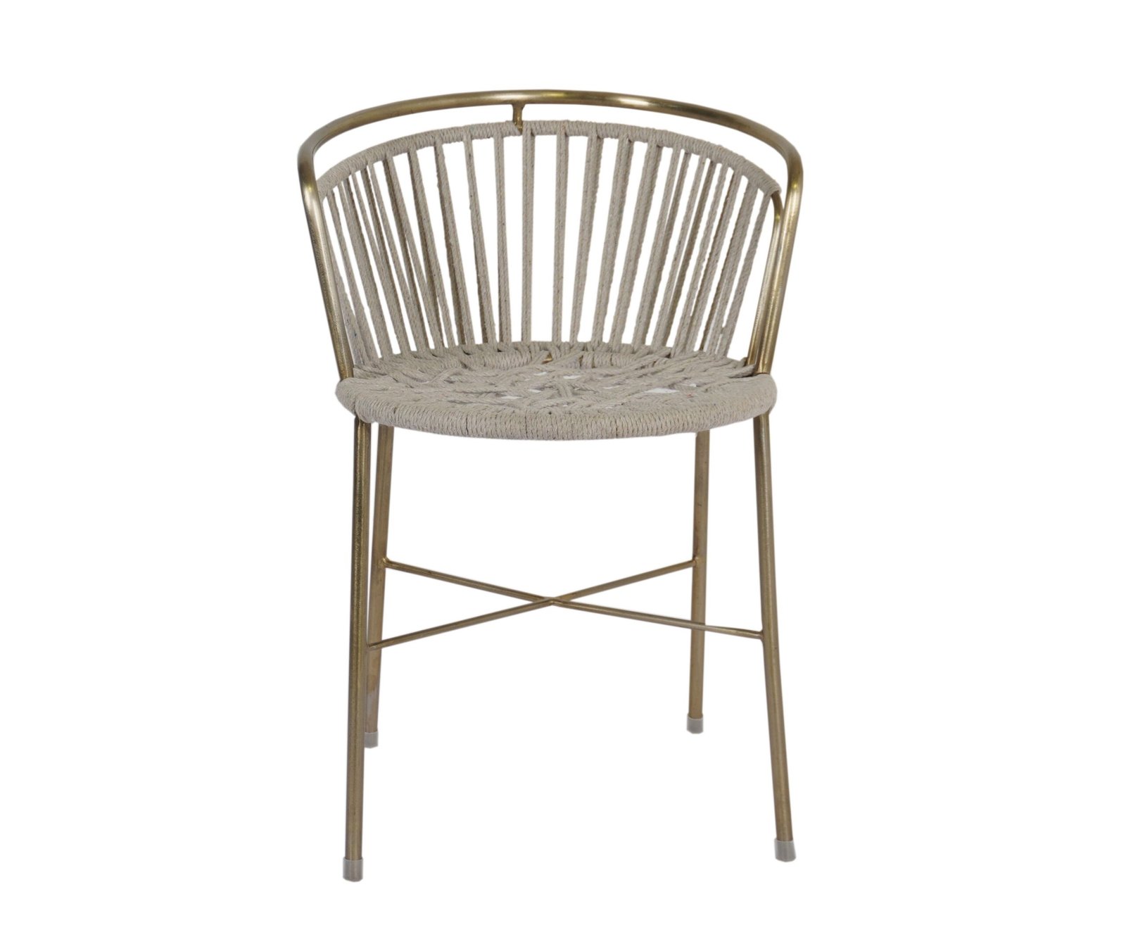 Iron chair with weaved cotton thread