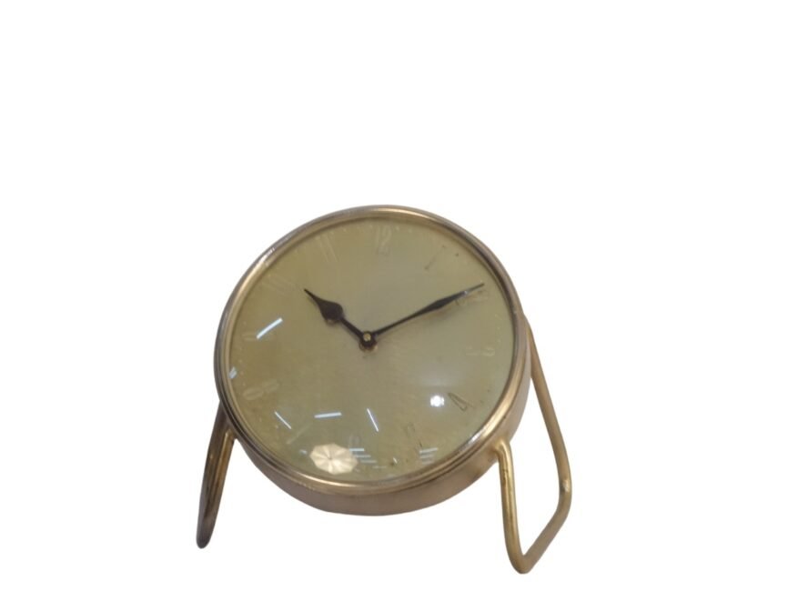 Iron round clock on forged loop design base