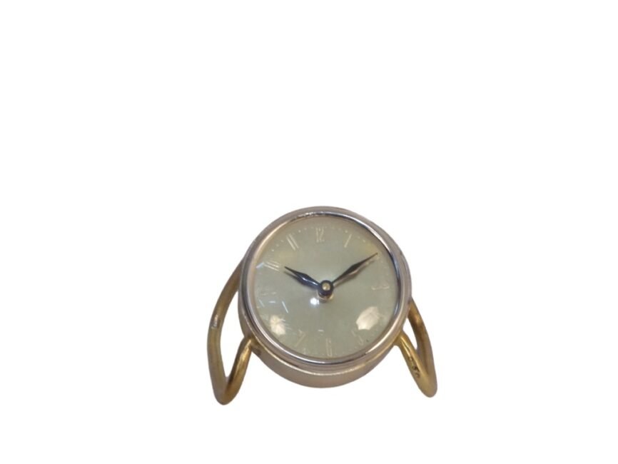 Iron round clock on forged loop design base