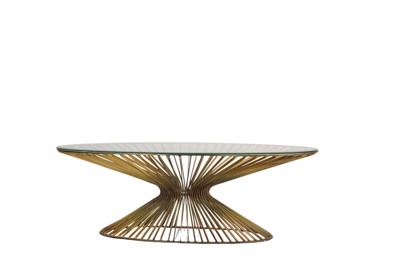 Iron Forged Oval design coffee table with Bevelled glass