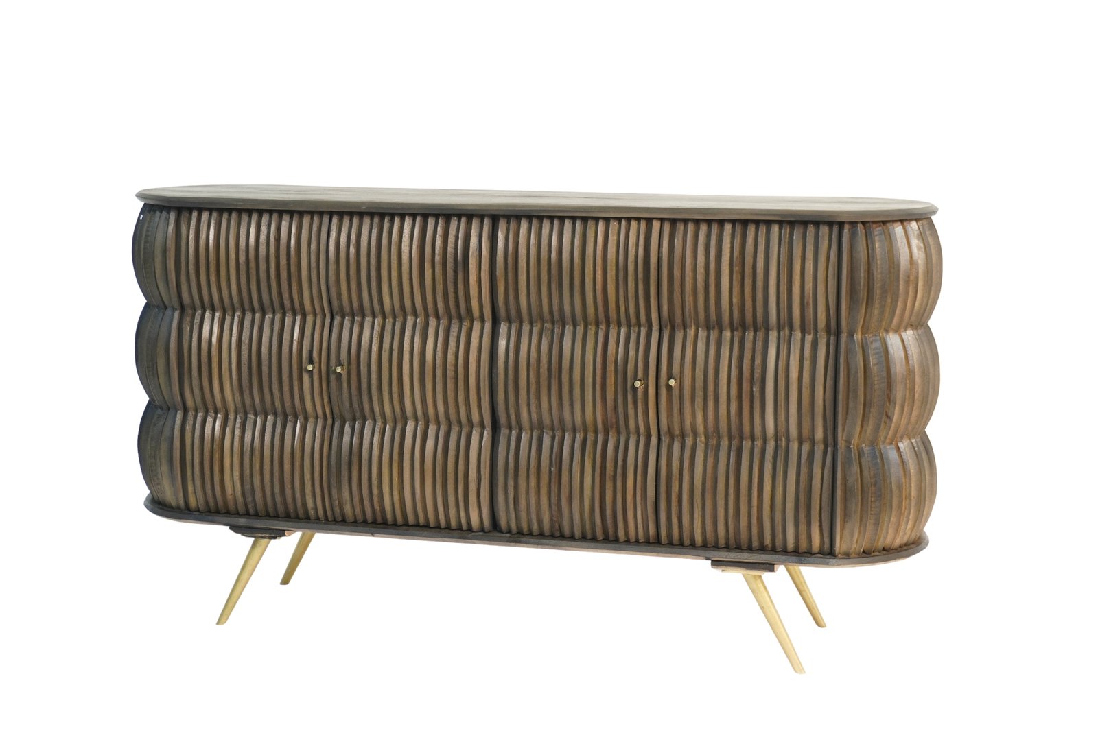 Wooden 3 step ring carved 4 door sideboard