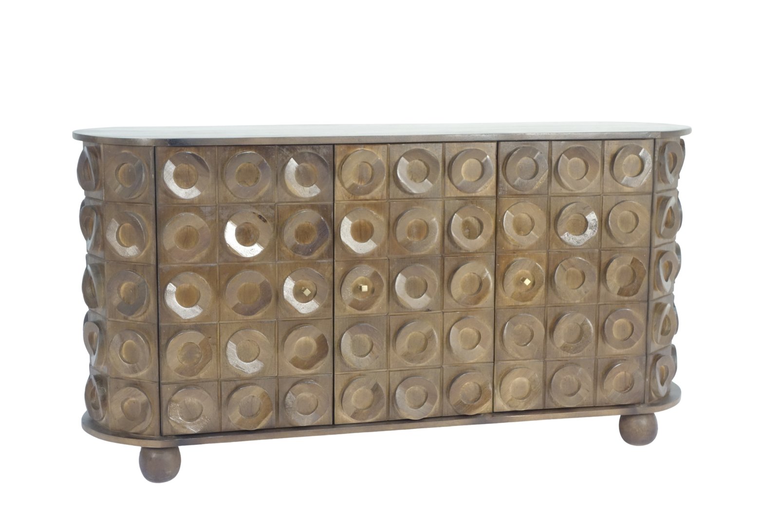 Wooden carved ring Design 3 Door Side Board