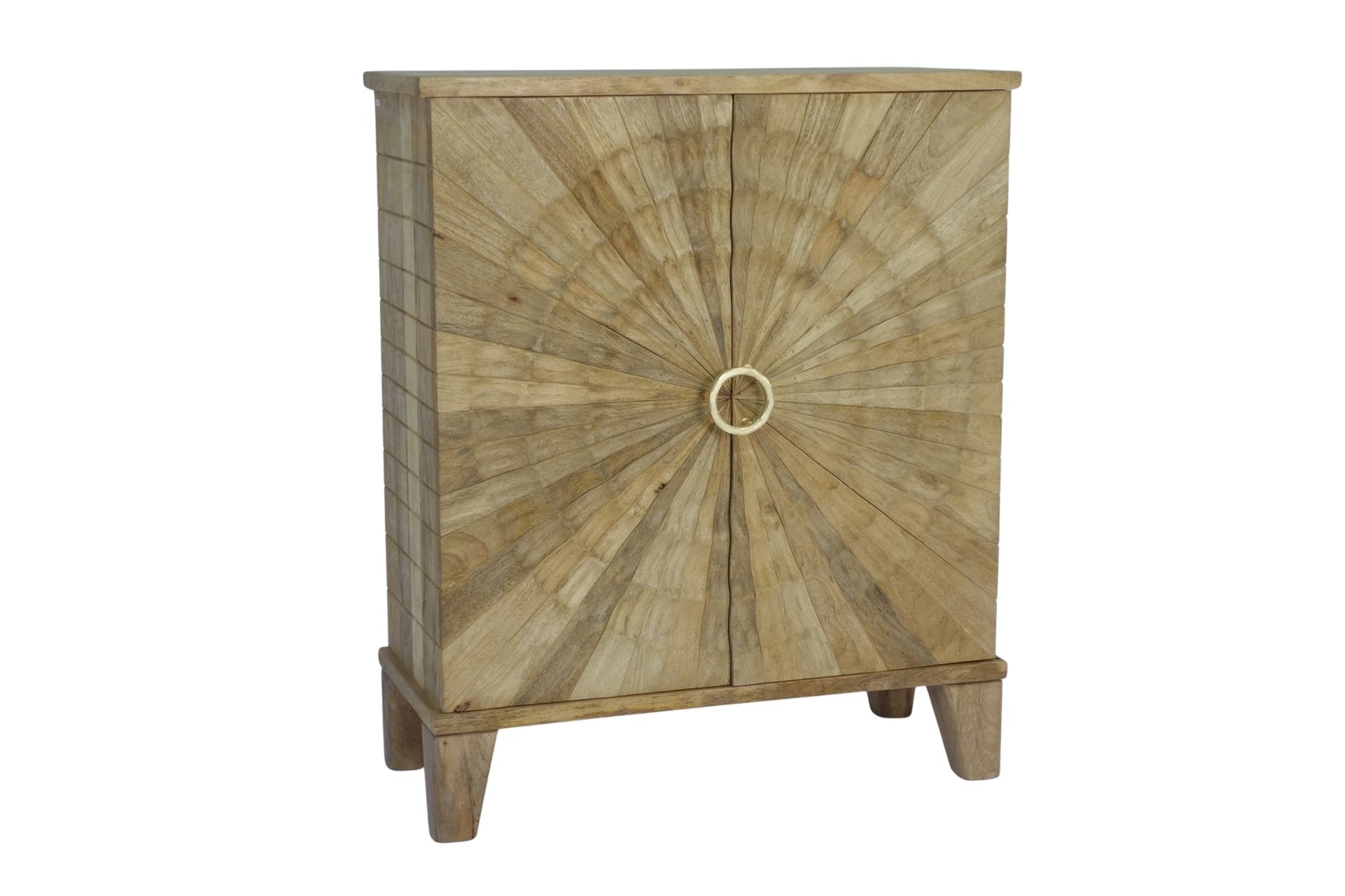 Wooden Carved sunburst design cabinet