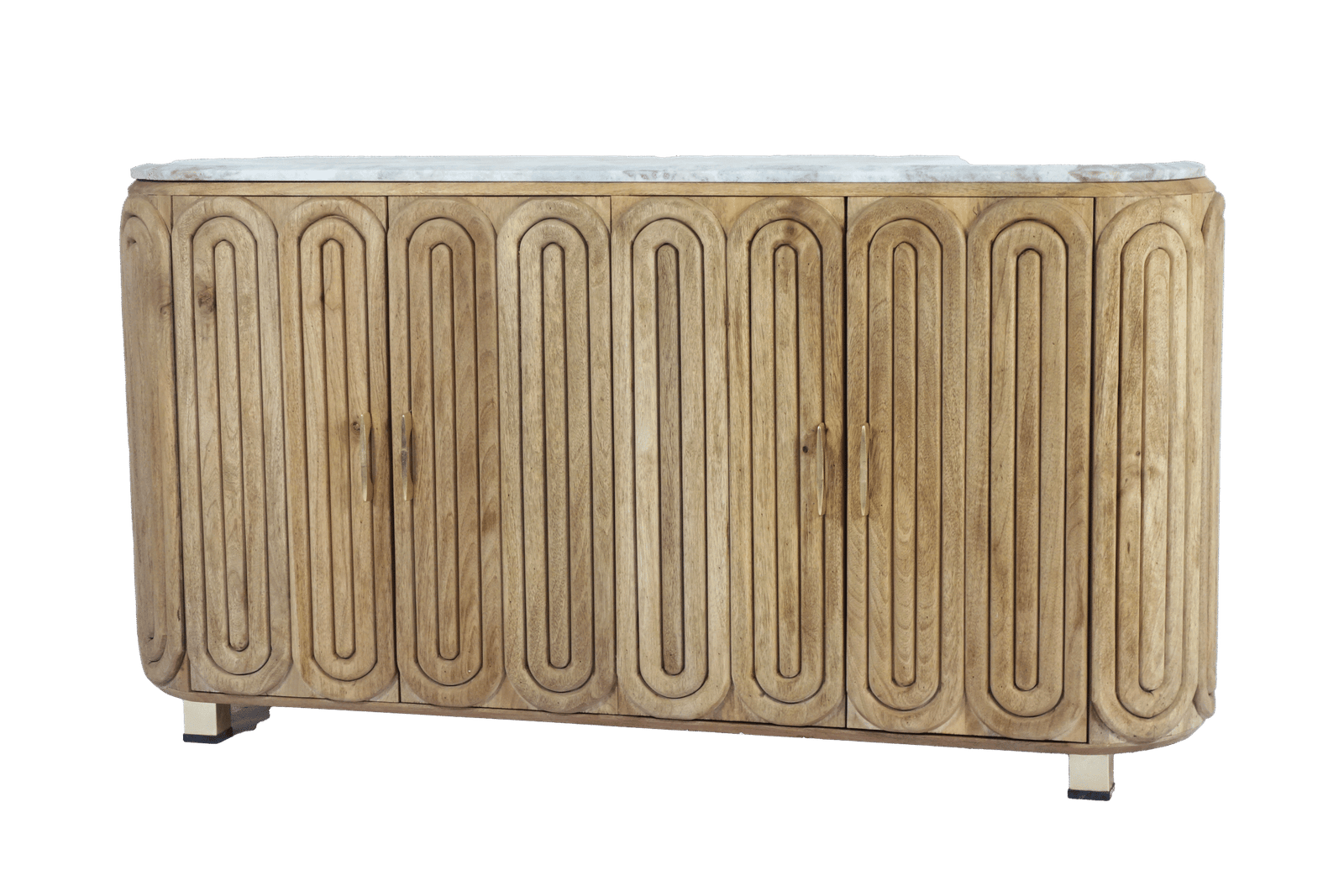 Wooden Capsule Design 4 Door sideboard with wood top
