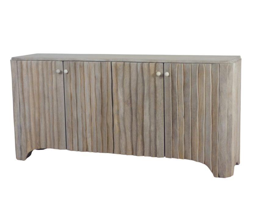 Wooden 4 Door live design sideboard with white marble top
