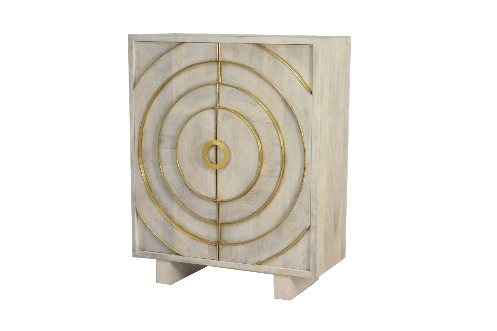 Wooden 2 Door Ring Design Cabinet