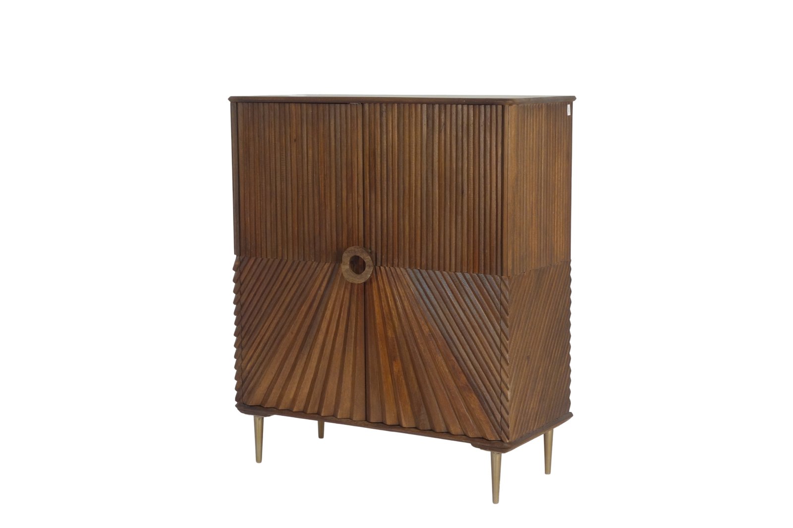 Wooden 2 Door 3D stripe design cabinet