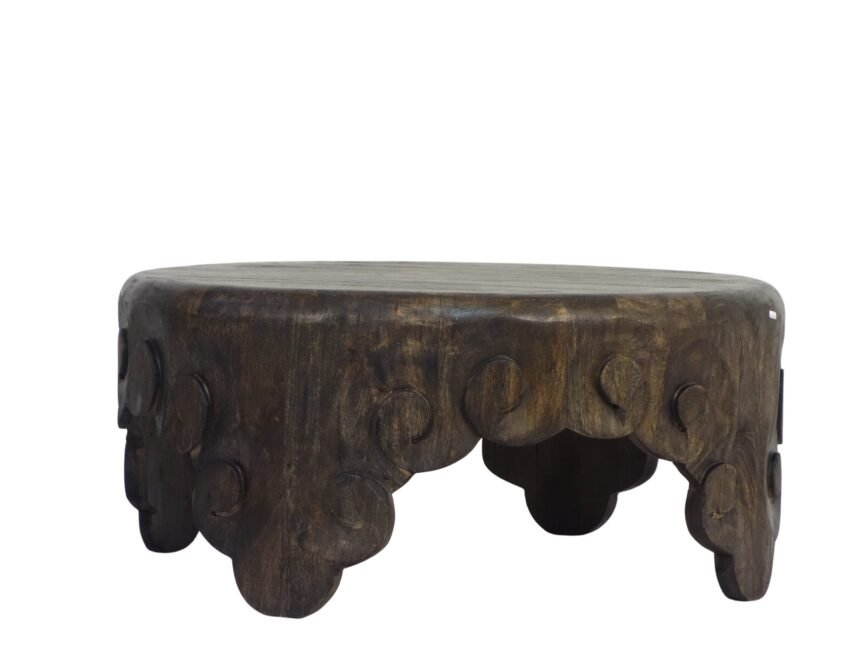 Wooden Round Carving Coffee Table
