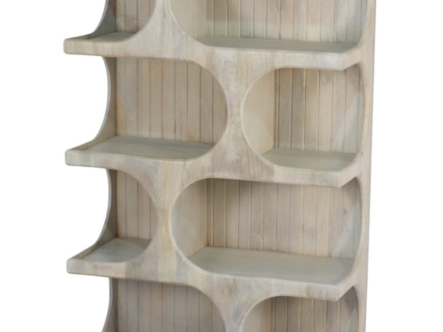Wooden tall shelf with arch design