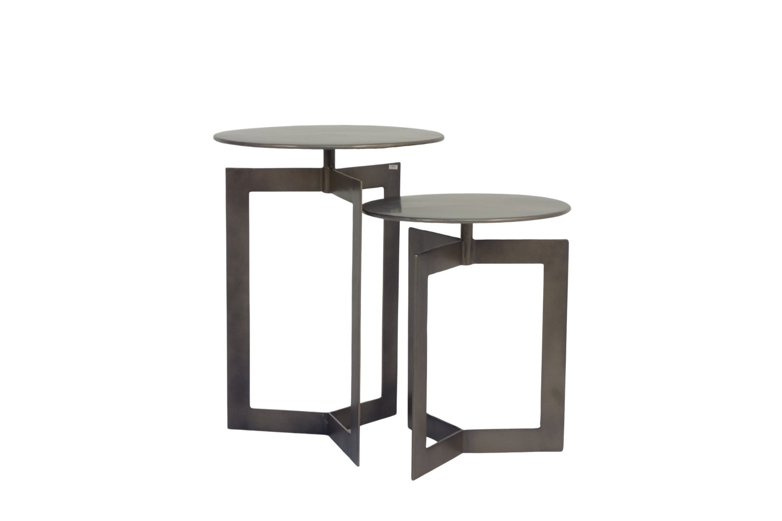 Iron disc design set of 2 tables