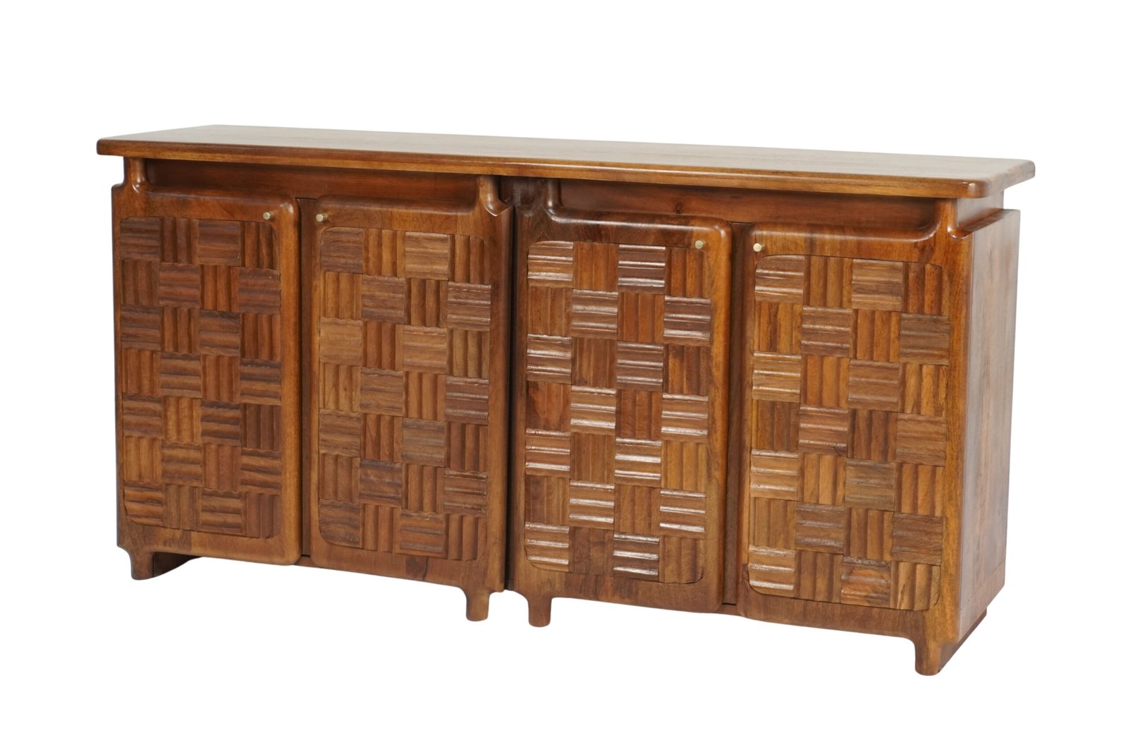 Wooden carved parqutery design 4 door sideboard