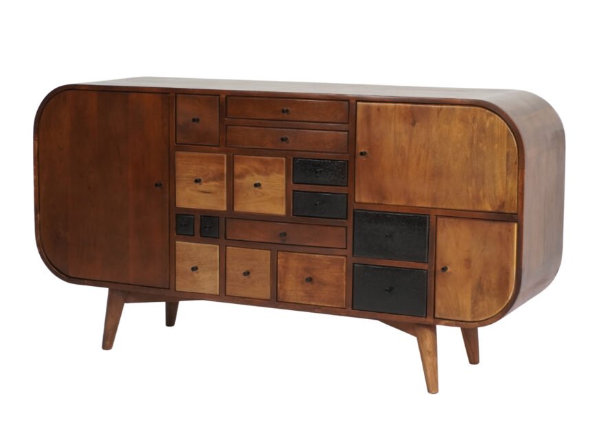 Wooden multi drawer multi door sideboard