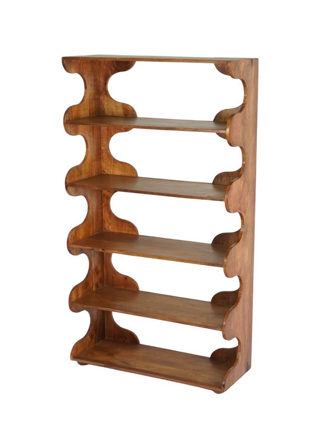 Wooden wave design Tall shelf