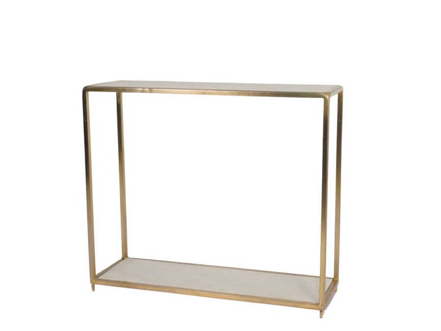 Iron forged modern console with 2 marble tops