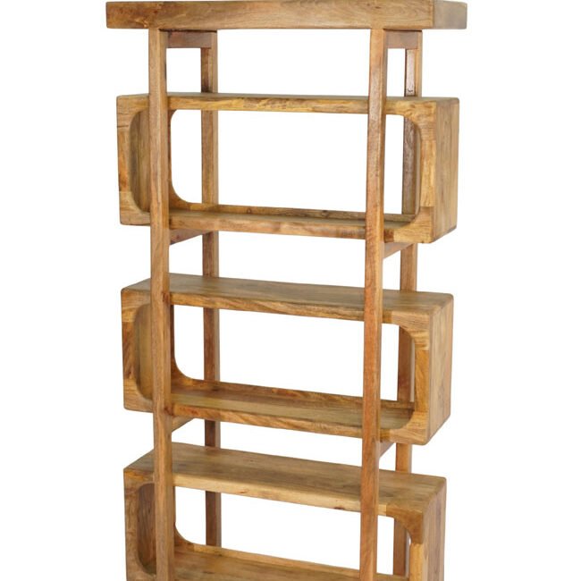 Wooden tall cube design shelf