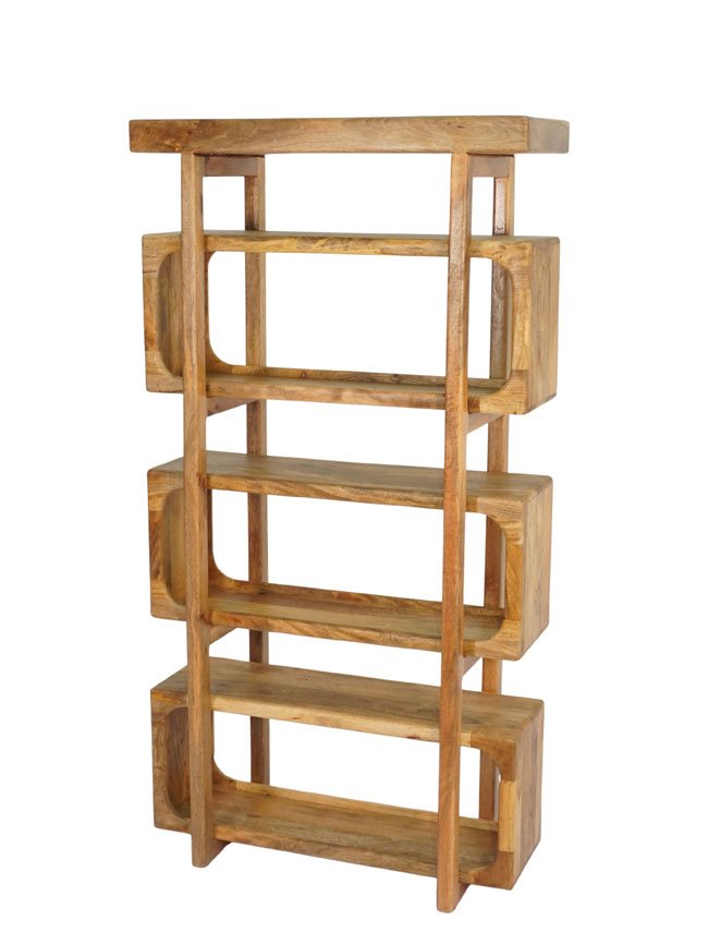 Wooden tall cube design shelf