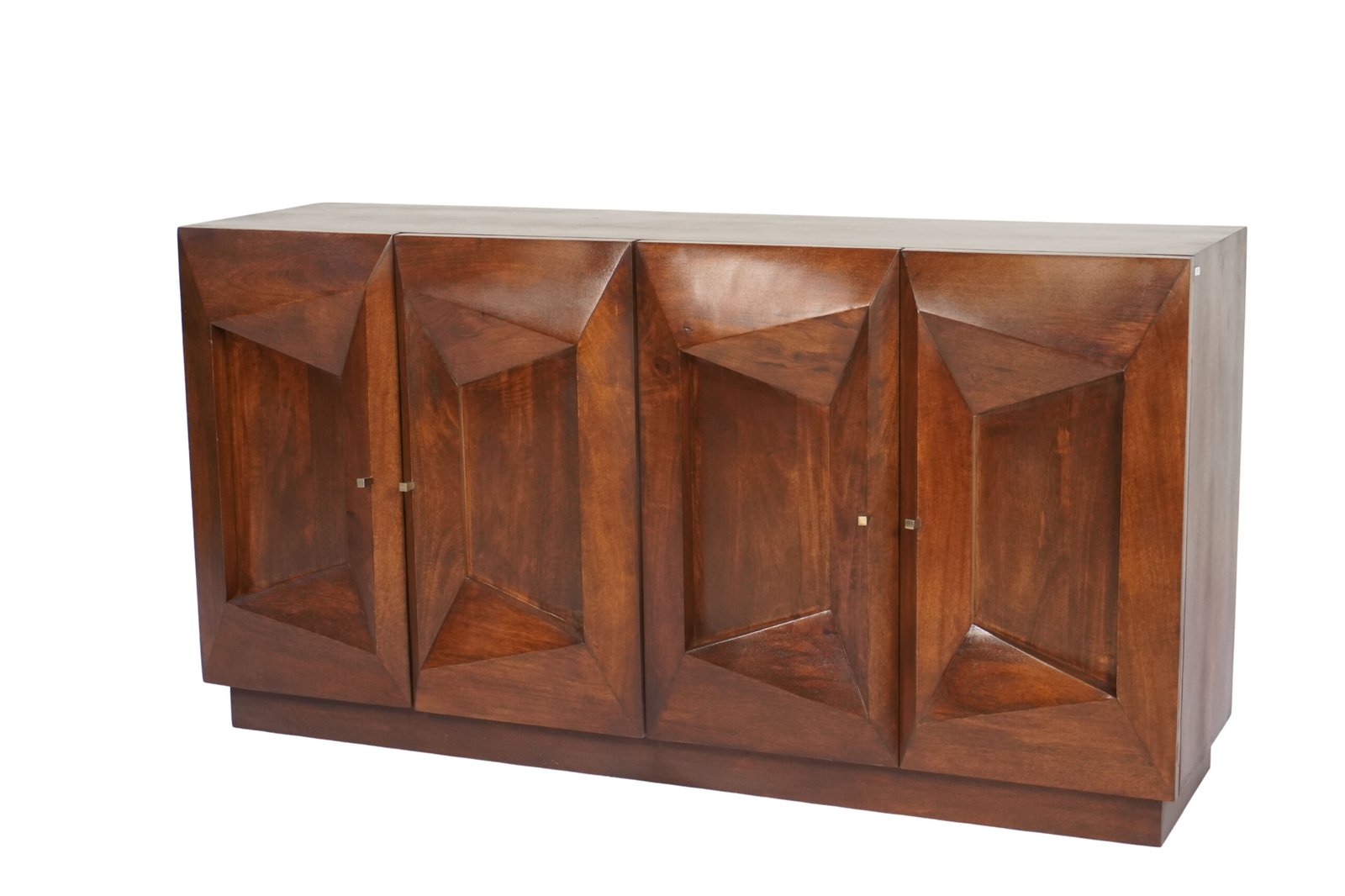 Wooden 3D Diamond design 4 door sideboard