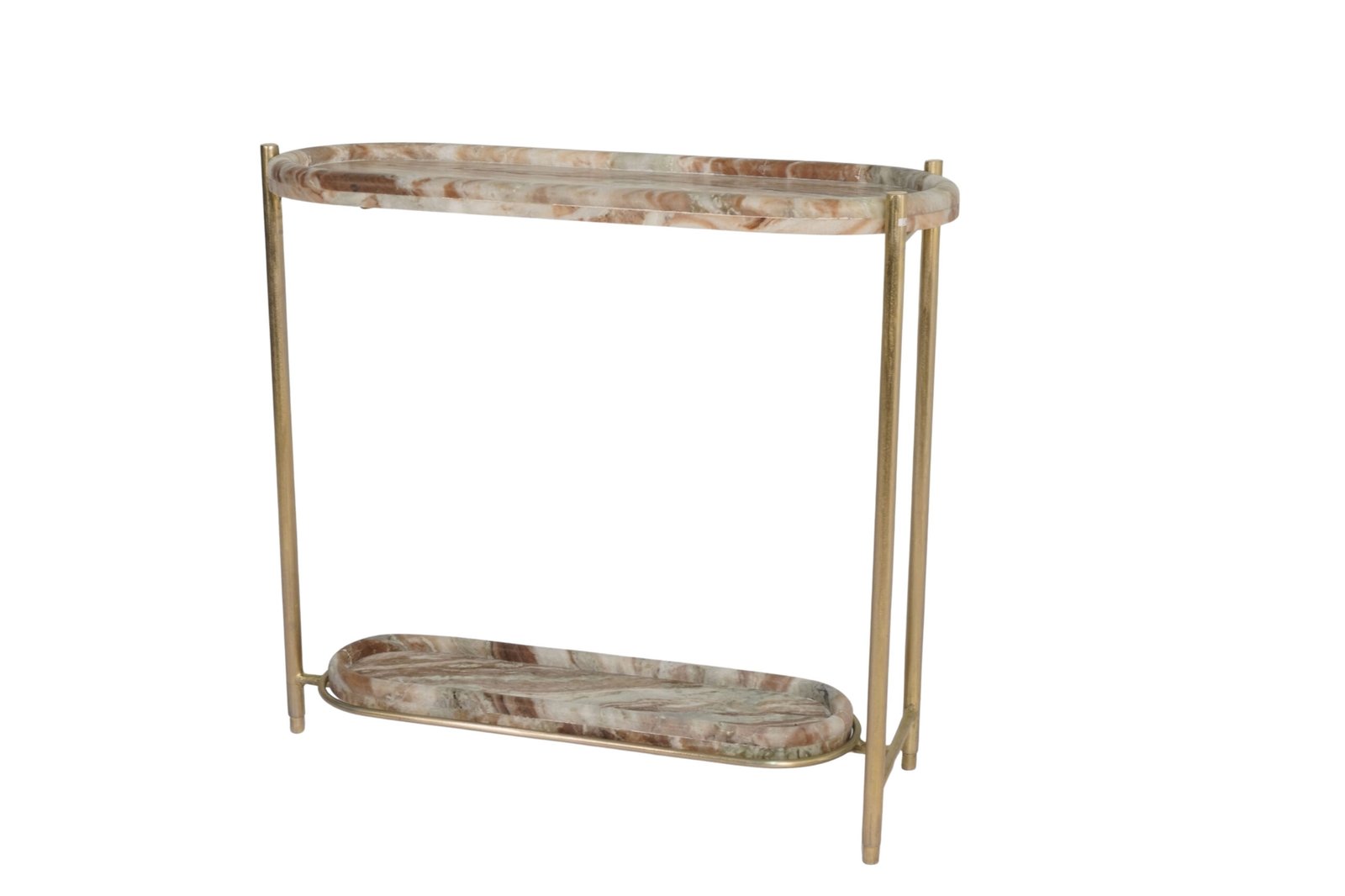 Iron forged console with marble tray tops