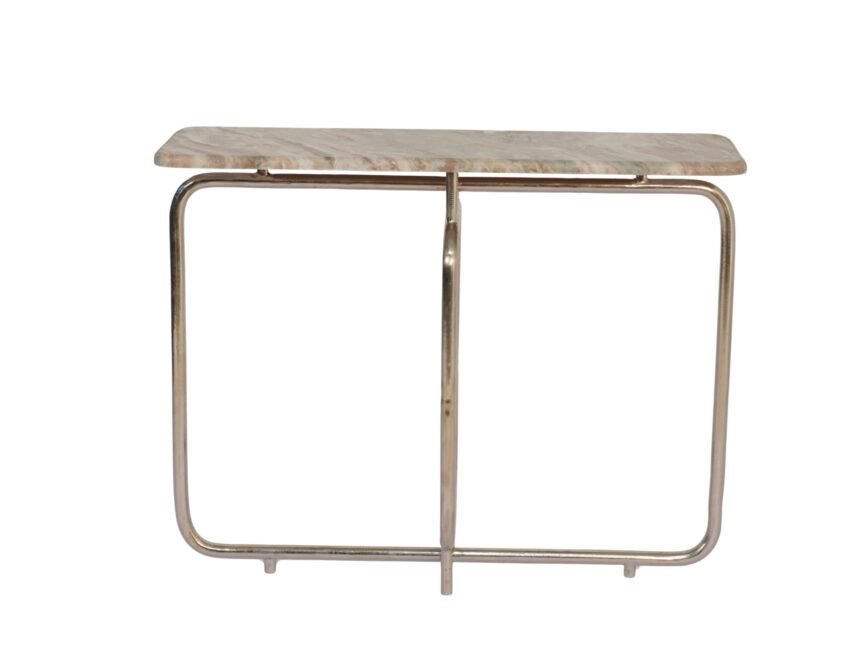 Iron forged console with marble top