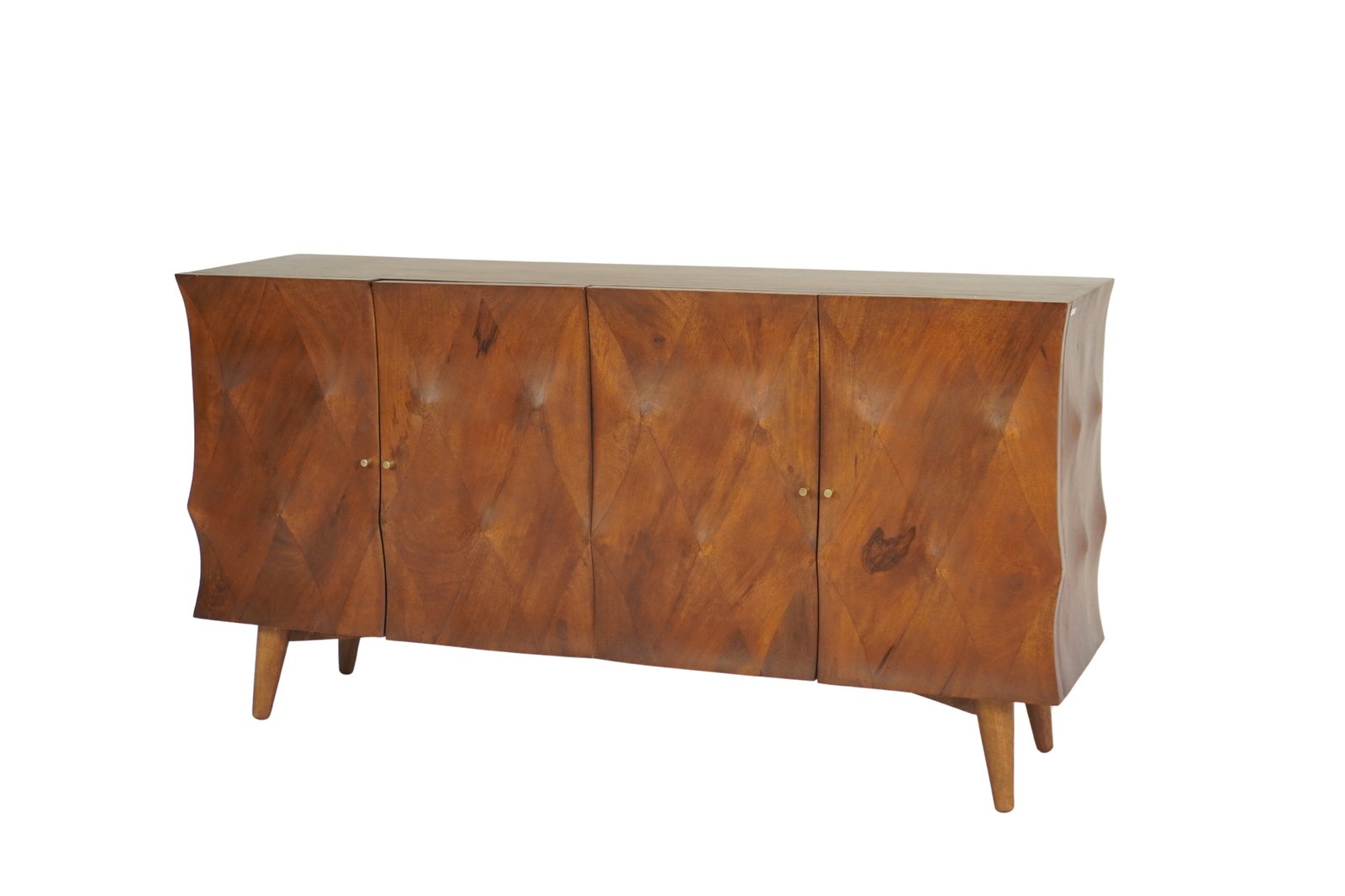 Wooden carved parqutery design 4 door sideboard