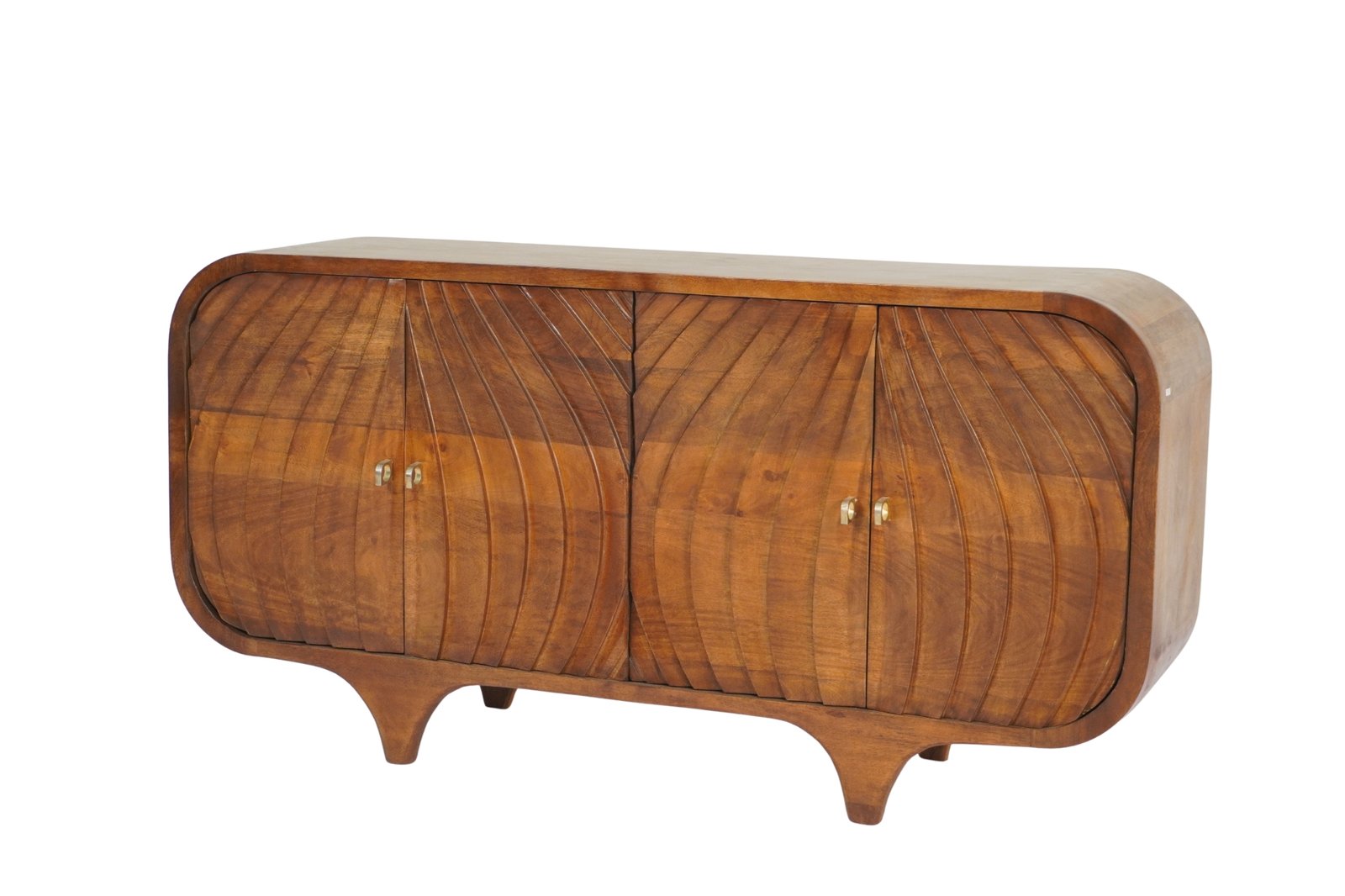 Wooden lotus design 4 door sideboard