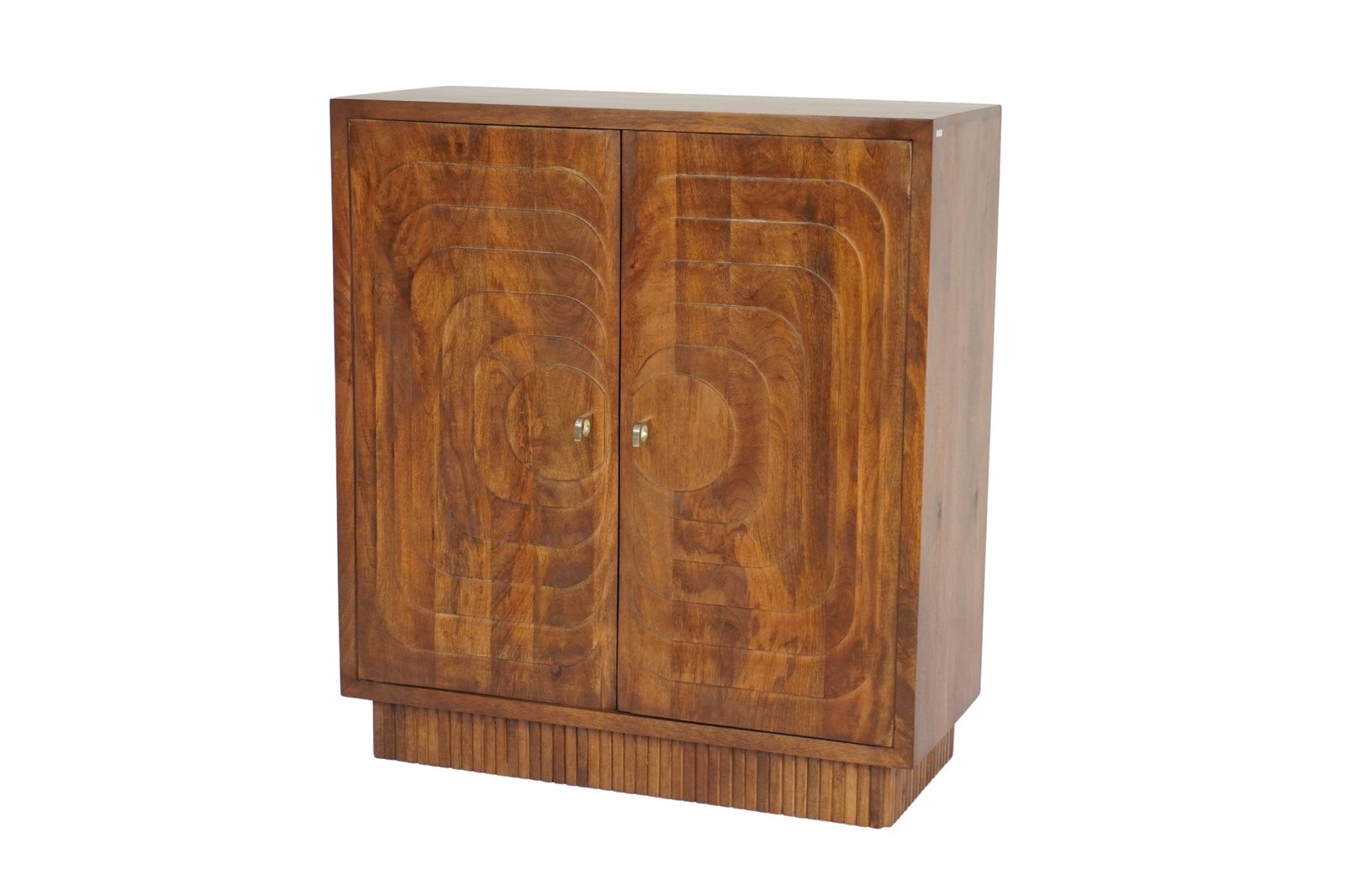 Wooden retro carved panel design 2 door bar cabinet