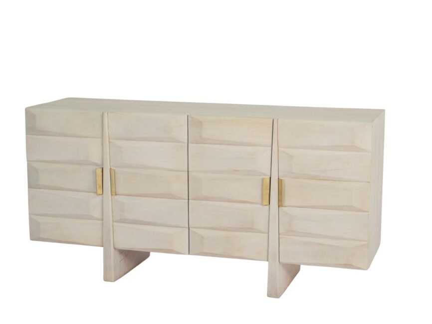 Wooden tile design 4 door sideboard