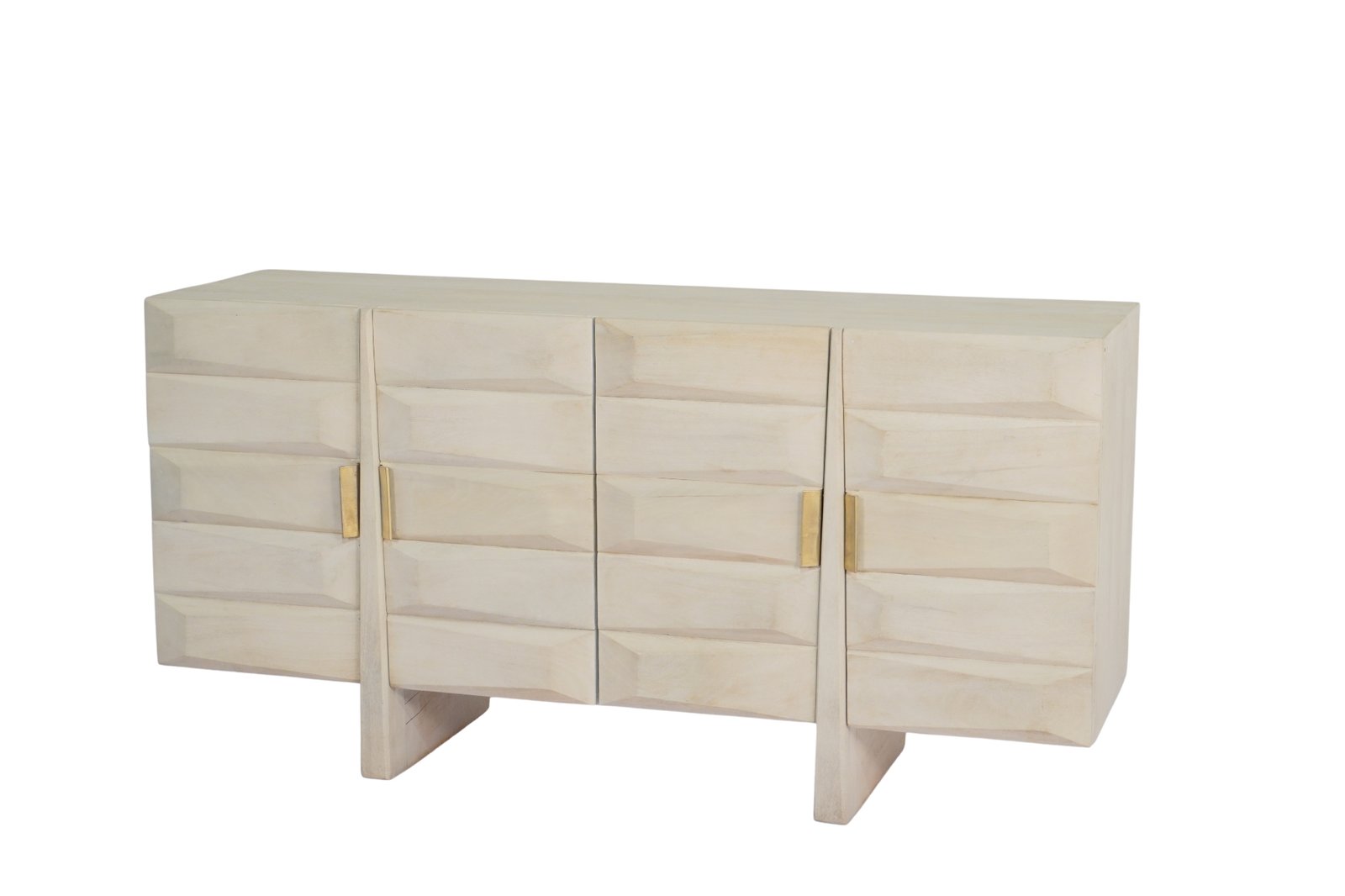 Wooden tile design 4 door sideboard