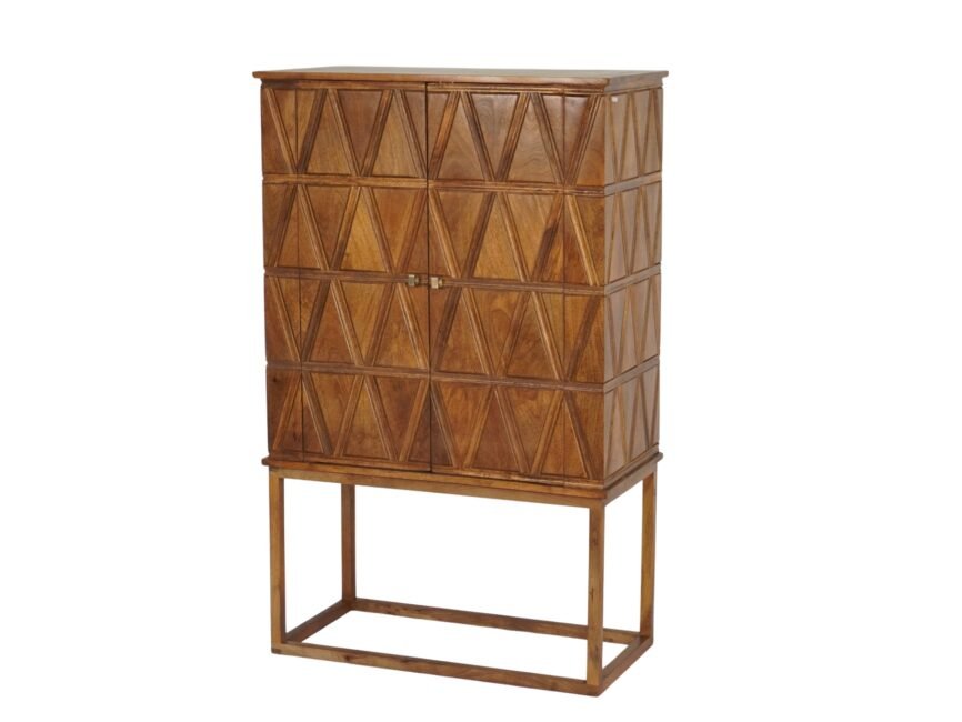 Wooden triangular design 2 door cabinet