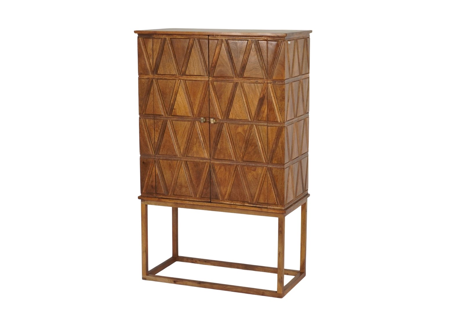 Wooden triangular design 2 door cabinet