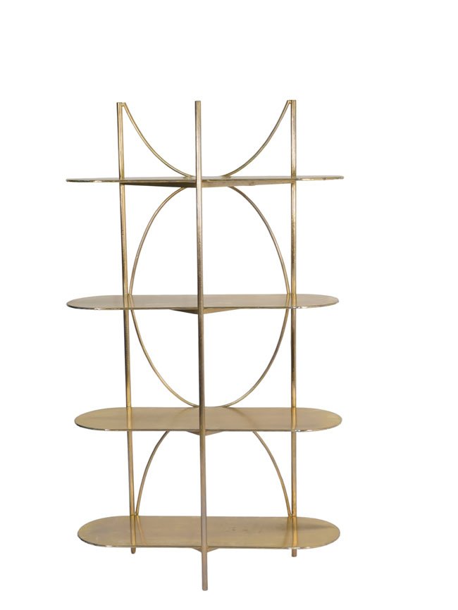 Iron capsule shape tall shelf with sheet tops
