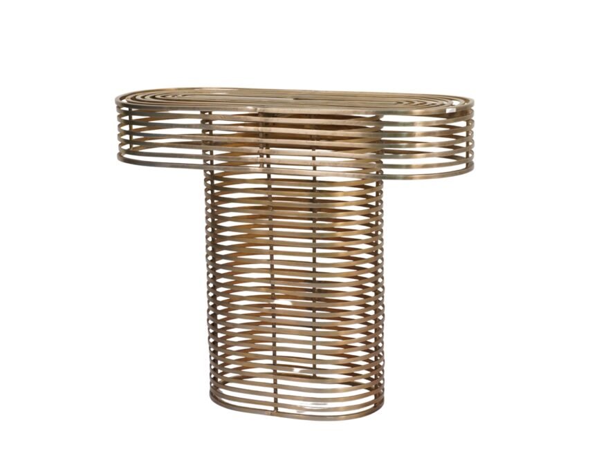 Iron multi ring design capsule shape console