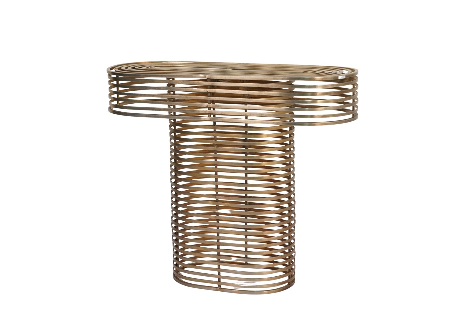 Iron multi ring design capsule shape console