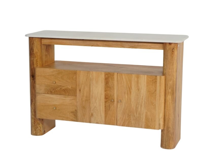 Wooden Bar cabinet with marble top