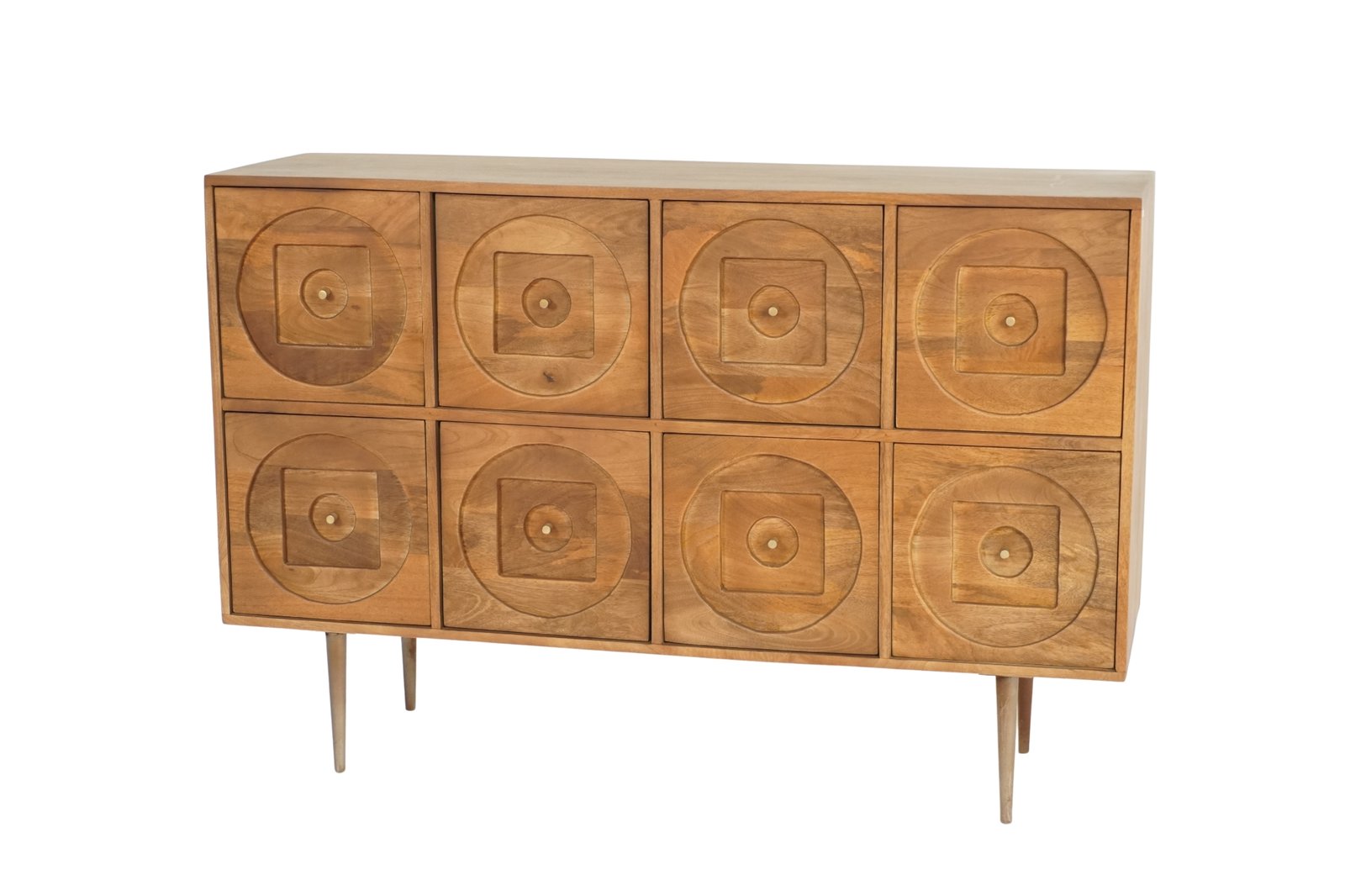 Wooden step design 8 drawer sideboard