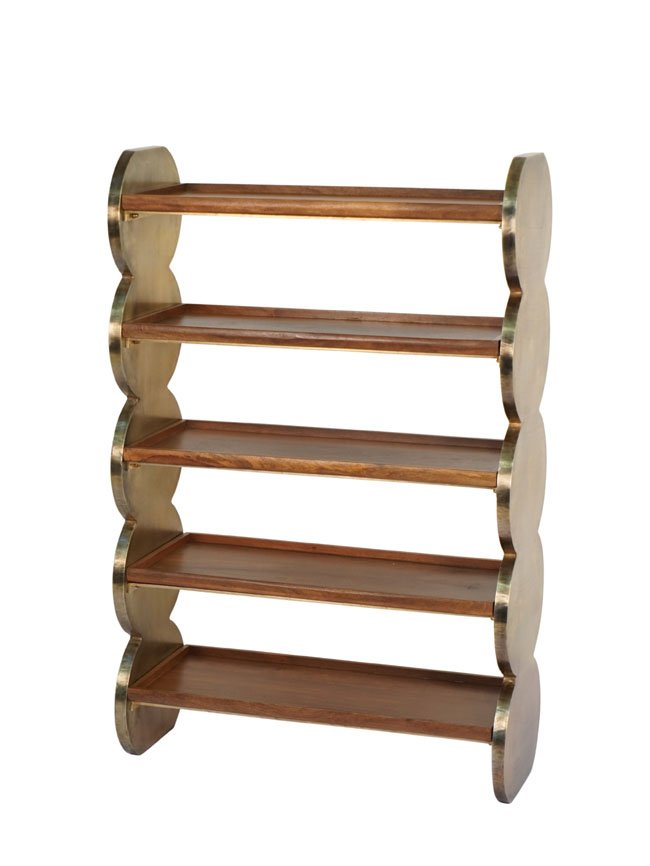 Iron 8 design shelf with wooden tray tops