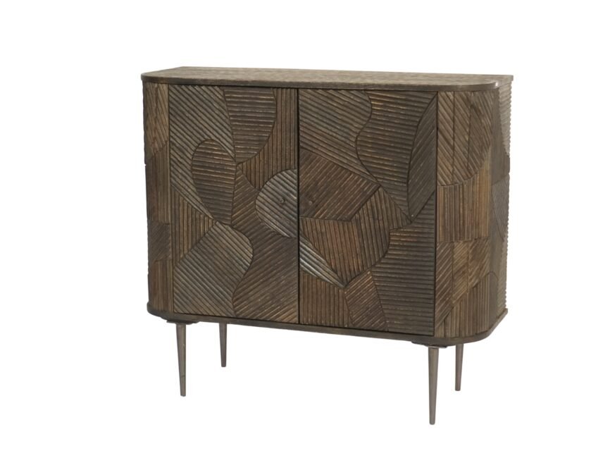 Wooden carved parqutery design cabinet