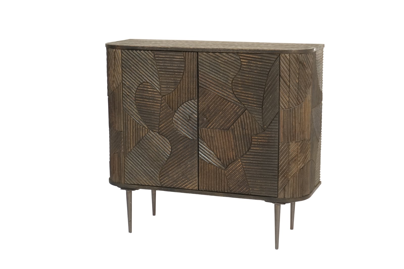 Wooden carved parqutery design cabinet