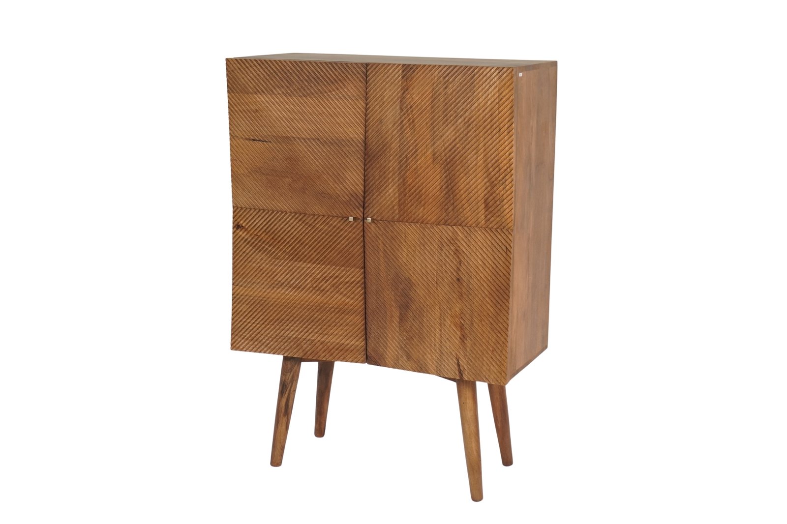 Wooden line carved diamond design cabinet