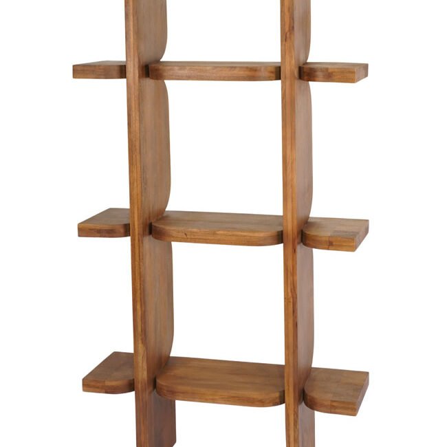 Wooden carved panel design tall shelf