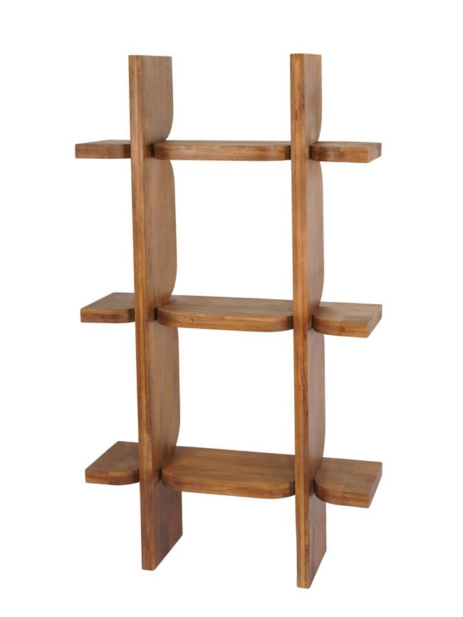 Wooden carved panel design tall shelf