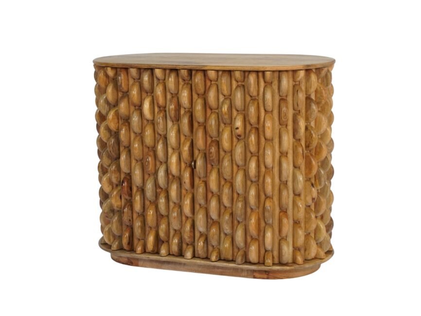 Wooden multi disc design capsule shape cabinet
