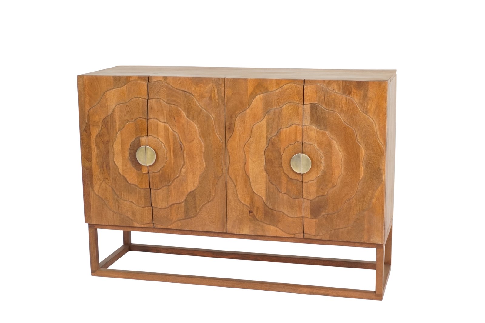 Wooden chevron parqutery design sideboard