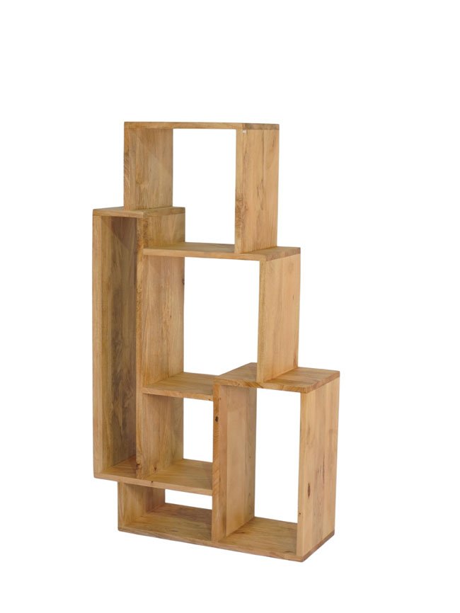 Wooden twin level shelf