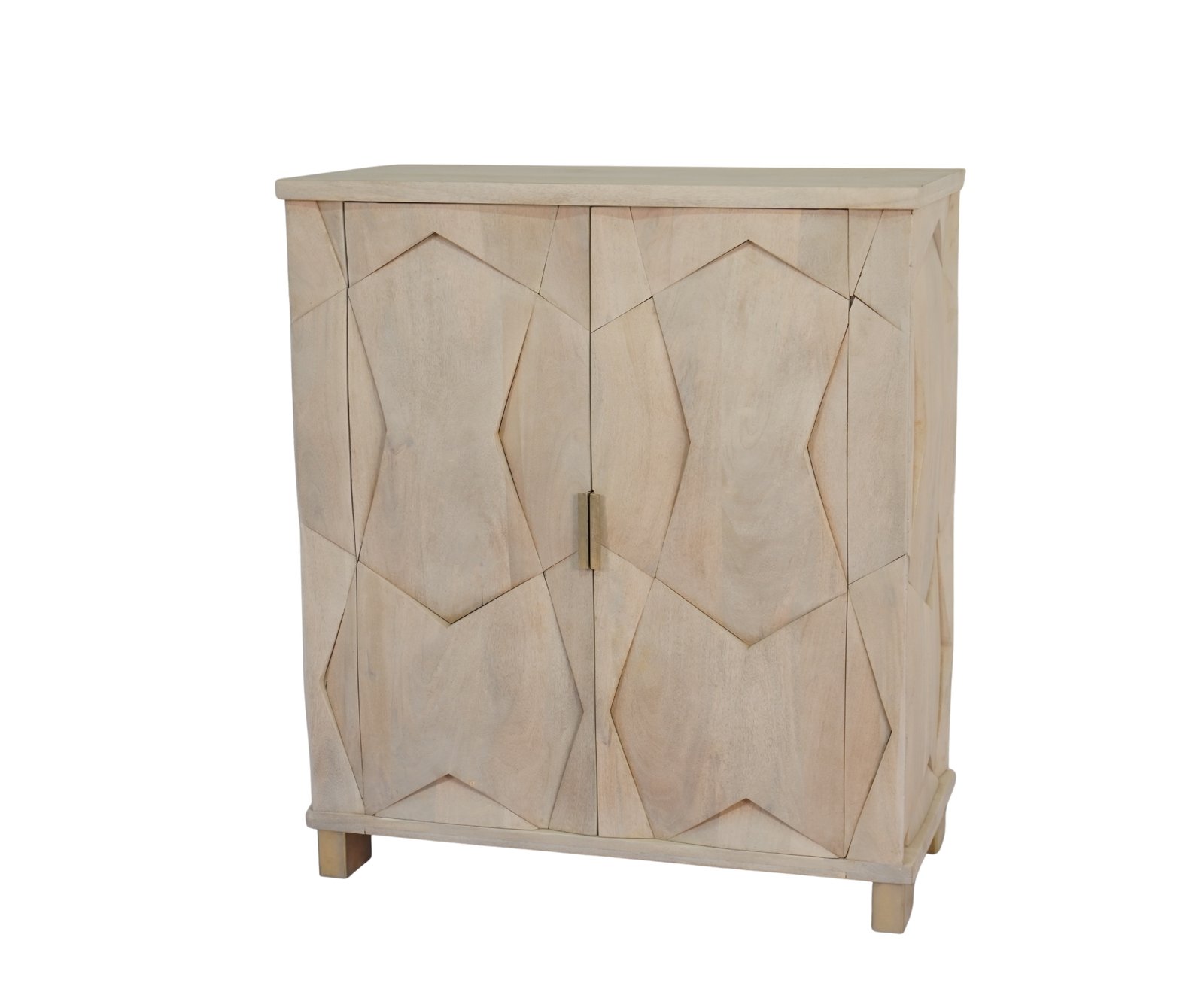 Wooden abstract panel design cabinet